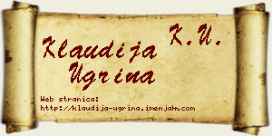 Klaudija Ugrina vizit kartica